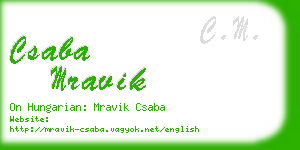 csaba mravik business card